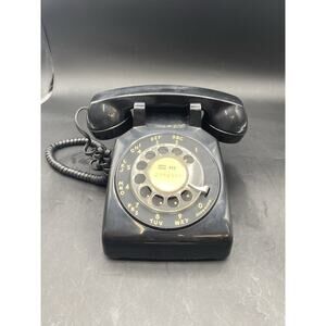 Vintage WESTERN ELECTRIC BLACK 500DM ROTARY DESK PHONE TELEPHONE